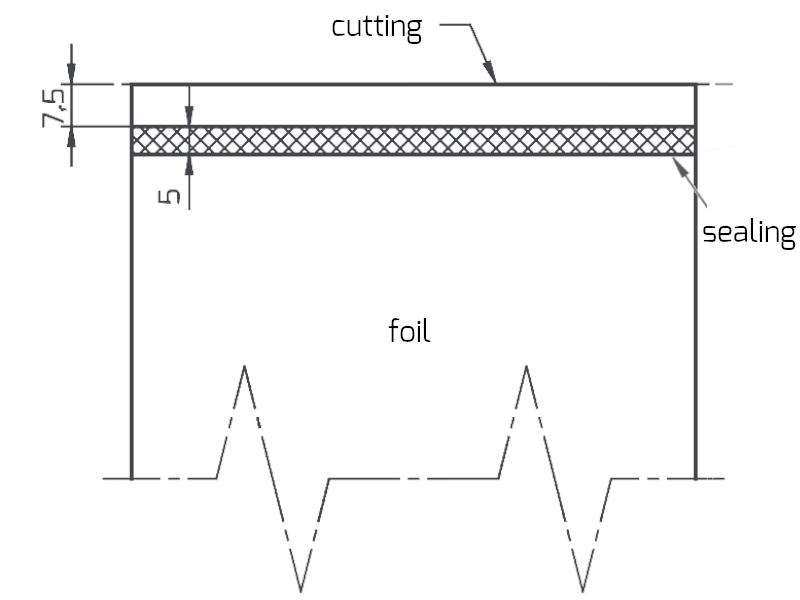 SAROSEAL S semi-automatic impulse sealer sealing and cutting normal